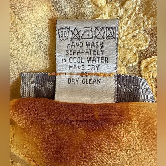 Dean Alan Sheer Embroidered Long Sleeve Blouse Womens Size M - Picture 9 of 9